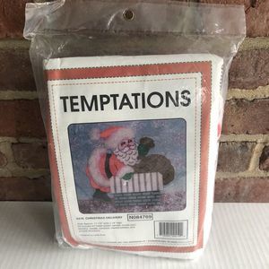 New Temptations Christmas Delivery 9419 Needlepoint Santa Chimney Vintage Sealed